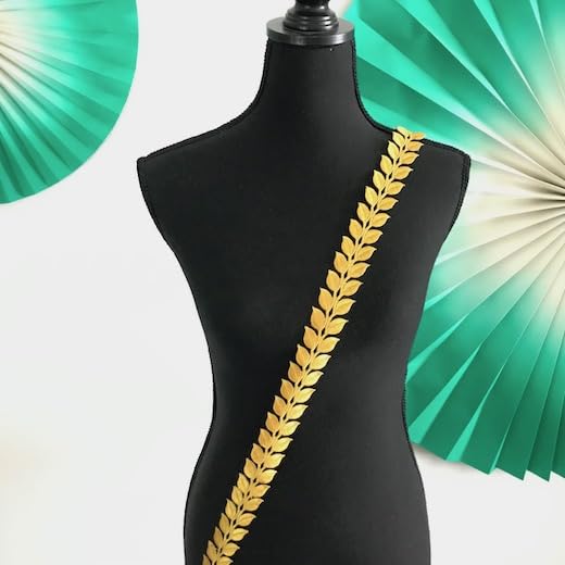 Amazon.co.jp: 衣装モチーフ ゴールド ブレード リーフ模様 衣装用