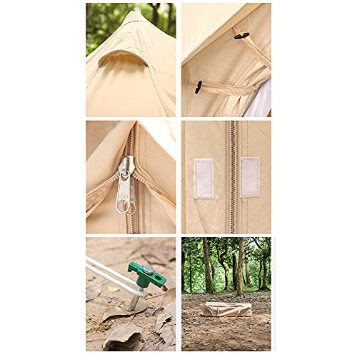 Carpa tipo campana 4m diámetro, impermeable, con orificio para estufa miniatura 7
