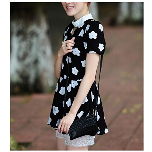 Phone Wristlet Purse for Women Small Cross Body Shoulder Bag PU Leather Clutch Wallet Messenger Handbag with Card Slots (Black)