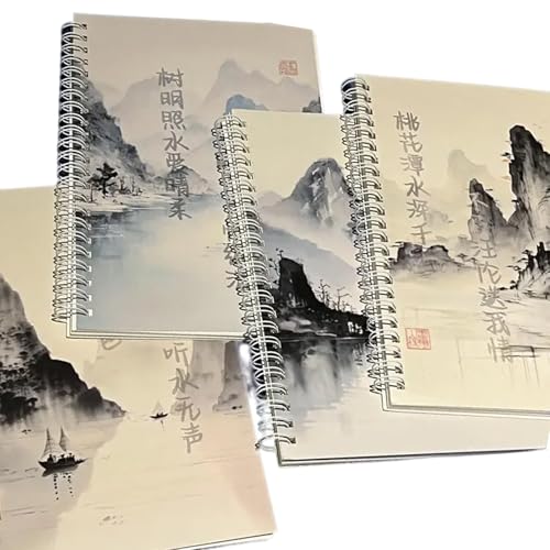 Carnets de notes lignés à double spirale Lot de 4 cahiers couverture rigide