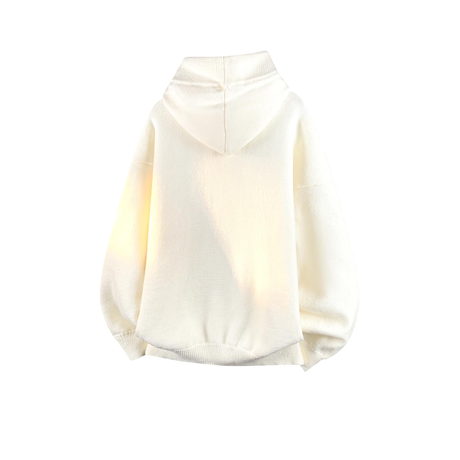 GURUNVANI Męska bluza z kapturem Henley, luźny krój, dzianinowy sweter raglanowy