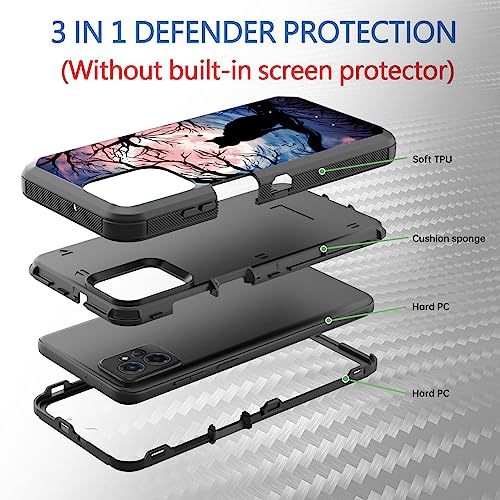 Funda para Moto G Power 5G 2023 rígida antichoque con diseño de gato negro 2