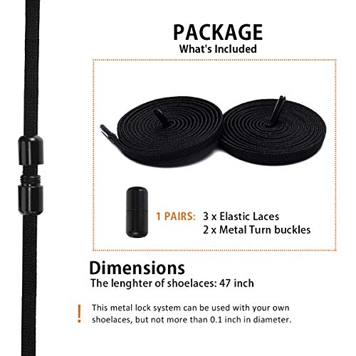 No Tie Shoelaces , Elastic Shoelaces For Adults/Kids，Elastic No Tie Shoe Laces Black #TOP1