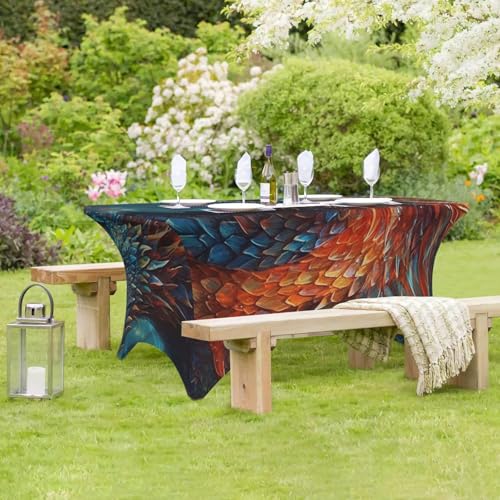 Nappe rectangulaire stretch 1,2m en élasthanne robuste imprimé artistique - 8