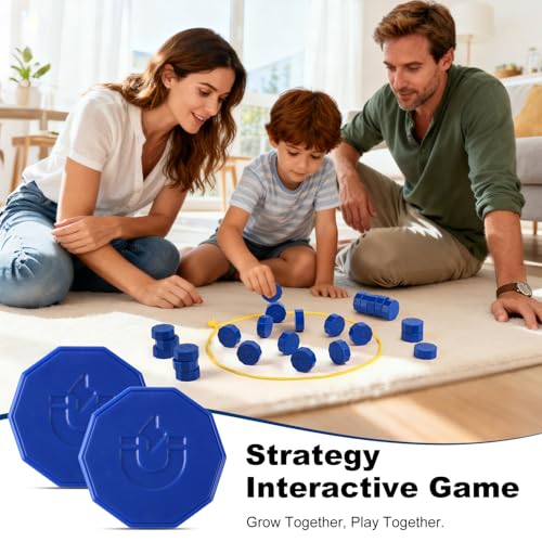 Magnetic Chess Game with 24 Full-Size Stones, Magnet Game with 3 String & Portable Storage Bag, Strategy Board Game for Family Game Night, Indoor Outdoor Use for Kids Adults - Image 5