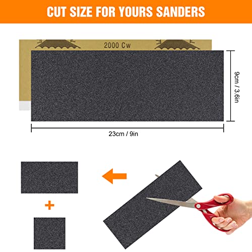 Schleifpapier von 60 bis 10000 Körnung Trockenes Nasss chleifpapier für Metallschleifen und Autopolieren Holzmöbel Finishing Schleifen Holz 9 x 3,6 Zoll 26 Stück