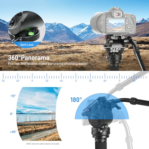 GVM Tripod for Camera 74.8" Tall Camera Tripod Monopod, Professional Heavy Duty Compact Camera Stand for Phone Adjustable Multi-Angle Shot for Video Recording DSLR, Spotting Scope Telescope Binocular by GVM Great Video Maker - Image 3