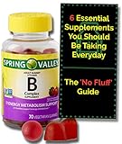 Vitamin B for Adults with Vitamin B6, B12, C, Biotin, Niacin, Folic Acid, Vegan - Vegetarian - Energy, Spring Valley. + 'No Fluff' Guide