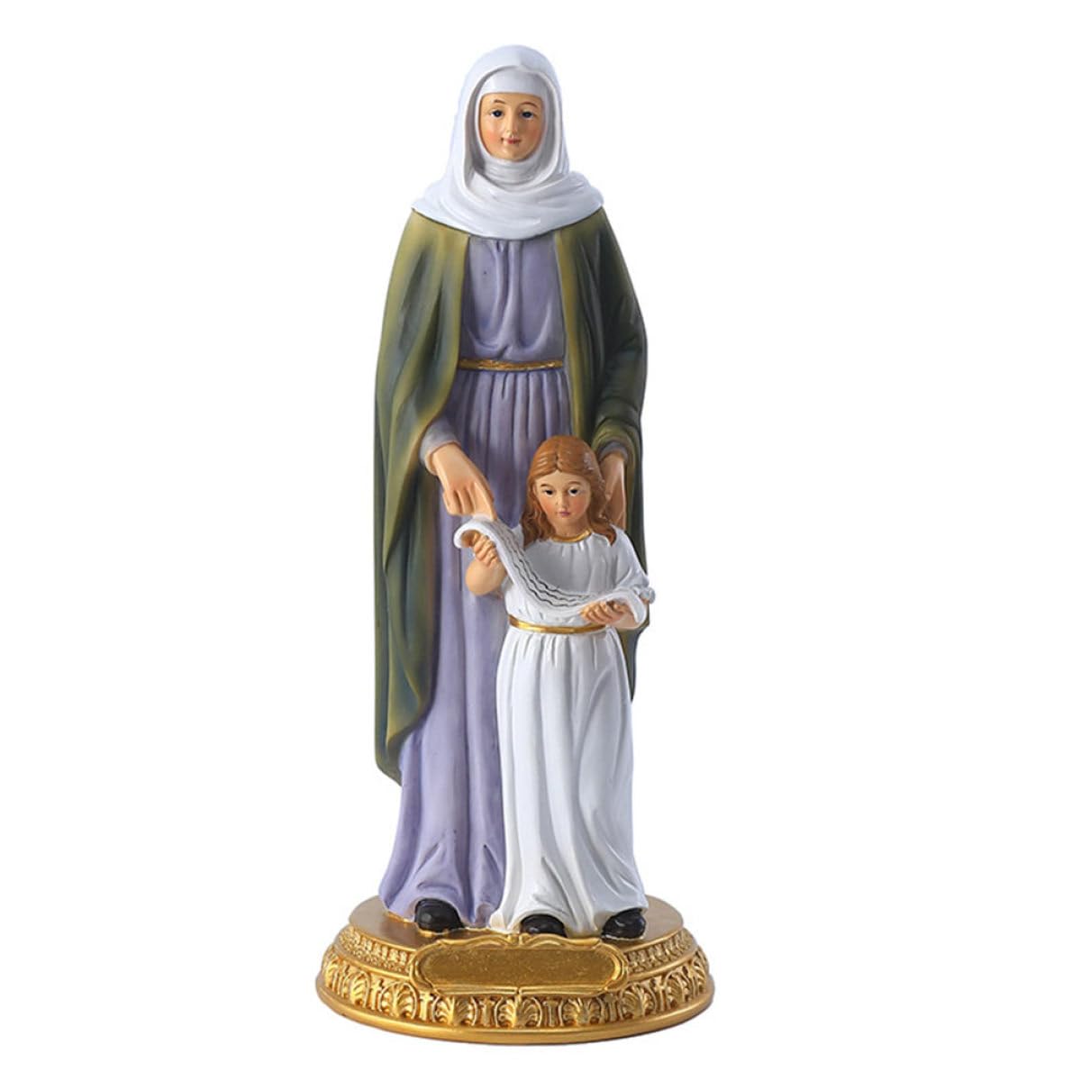 Healifty Resin Catholicism Figurine Ornament Saint Anne and Madonna Statue Religious Desktop Decor for Living Room Christmas Decoration Home Accent