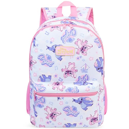 Get Trend Disney Stitch Kids Backpack for Girls 18 inch Bookbag with Padded Straps Travel School Bag Girls Gifts (Multi Stitch)
