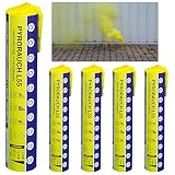 Rauchfackel Pyrorauch L55 im 5er Pack in Rot Blau Gelb Grün Orange Weiß Türkis Schwarz Rosa Lila Pink Braun von Pyroweb I Pyrotechnik der Kategorie 1 (Gelb)