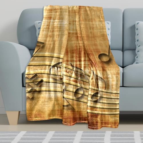 Couverture polaire notes de musique rétro fini le froid avec ce plaid microfibre - 6