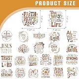 Dazoratix Christian Iron on Transfers - 24 Sheets Boho Bible Verse DTF Transfers Ready to Press Religious Heat Patches Retro Floral Faith Decals Vinyl Stickers for T Shirts Clothes Pillow DIY Crafts