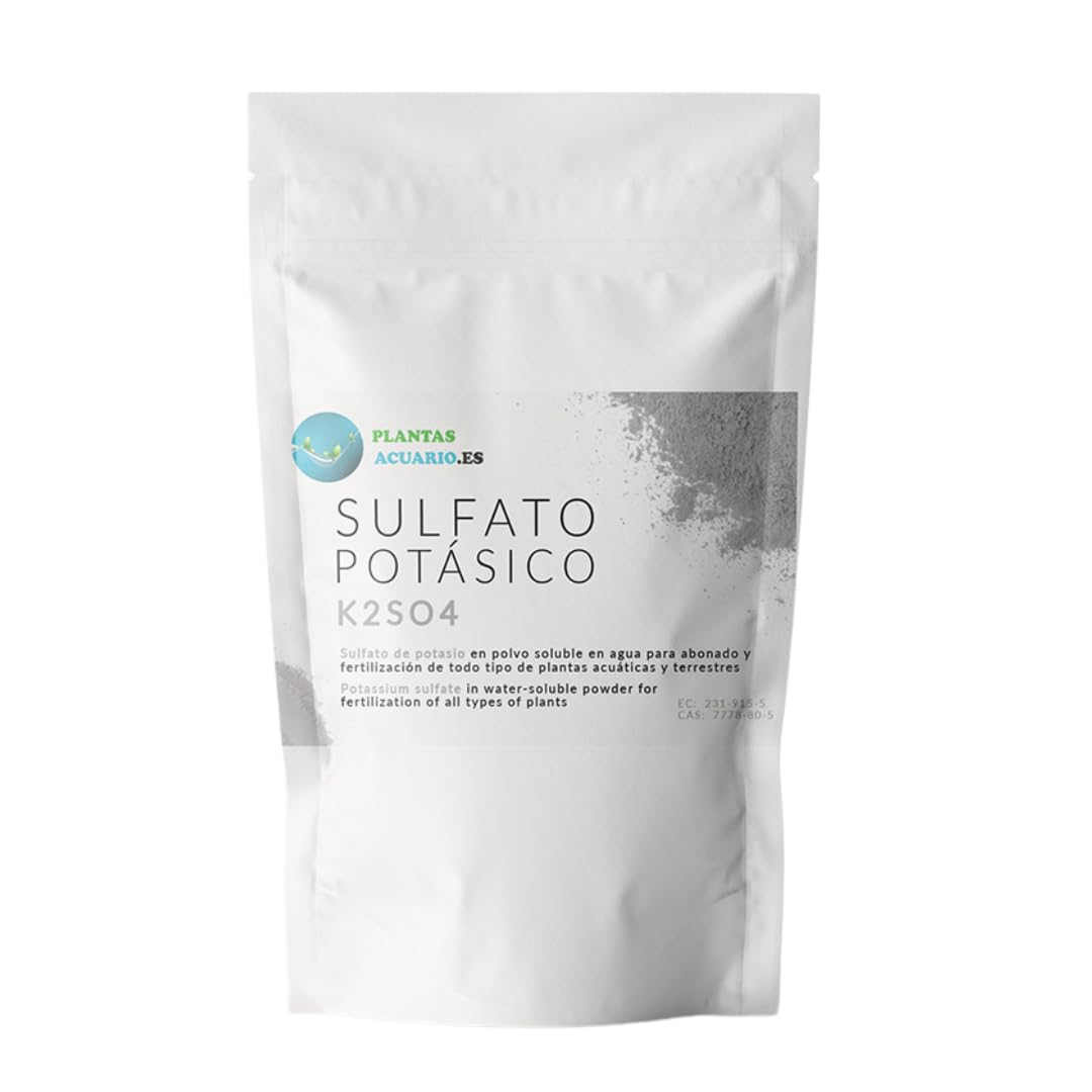 Sulfato de Potasio 1Kg, Abono Sulfato Potasico Fertilizante hidrosoluble para Plantas de Jardín y Acuario (K2SO4)
