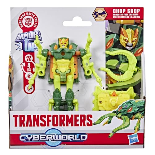Transformers CYBERWORLD Chop Shop Armored Cyber Changers 4-Inch Action Figure, Quick Change to Insect Mode, Robot Toys for Boys and Girls 6 and Up - image 2