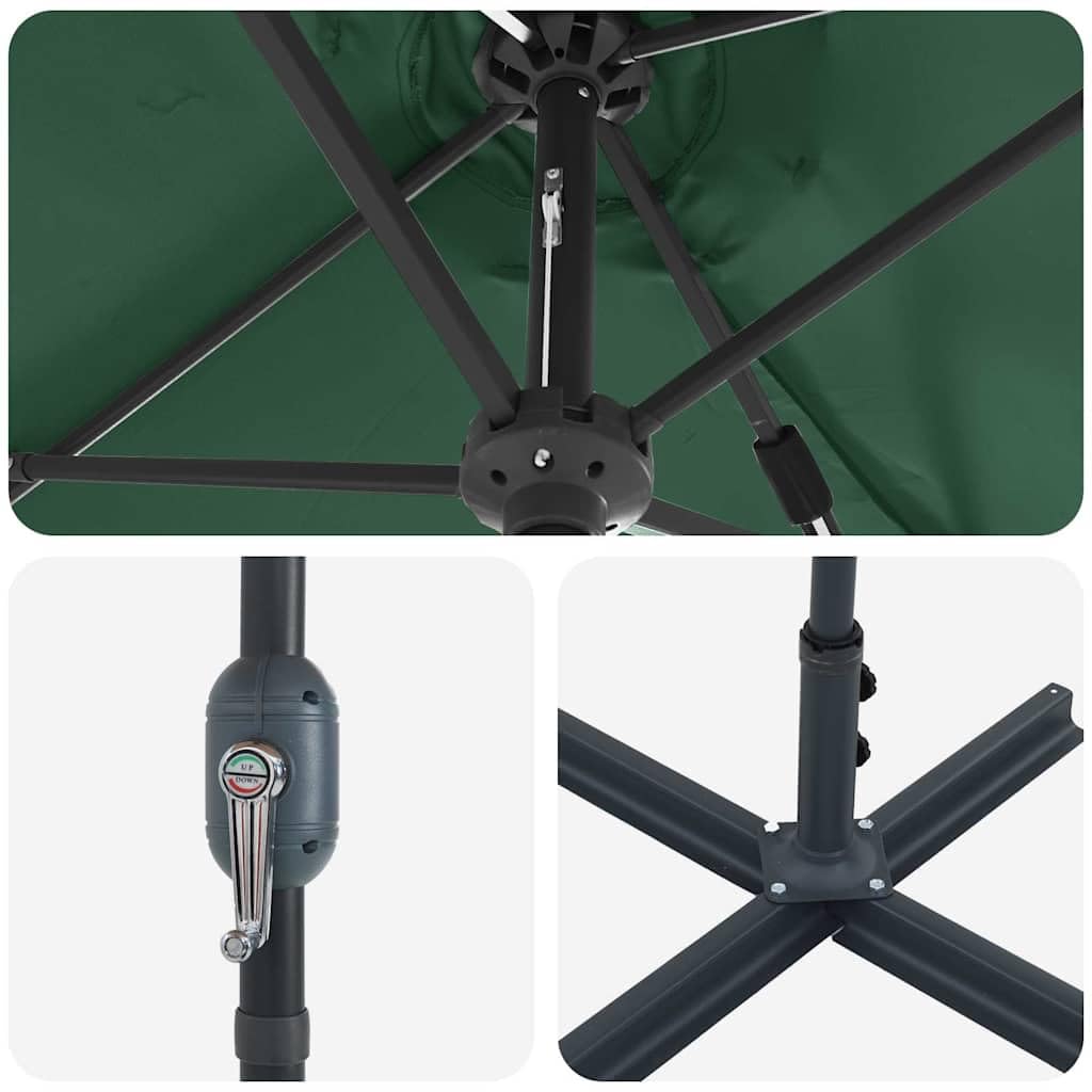SYDE Zielony parasol ogrodowy 370 x 197 x 239 cm