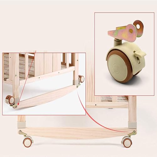 Miniatura 6 de TEMKIN Ruedas de ruedas pesadas de 2 pulgadas para cuna infantil en goma giratoria para cuna, 4 ruedas de muebles con freno, accesorios de rueda de