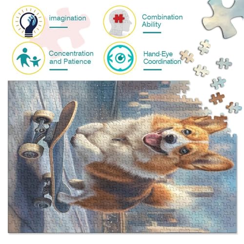 Puzzle de Corgis 1000 piezas, rompecabezas difícil para adultos y niños 4