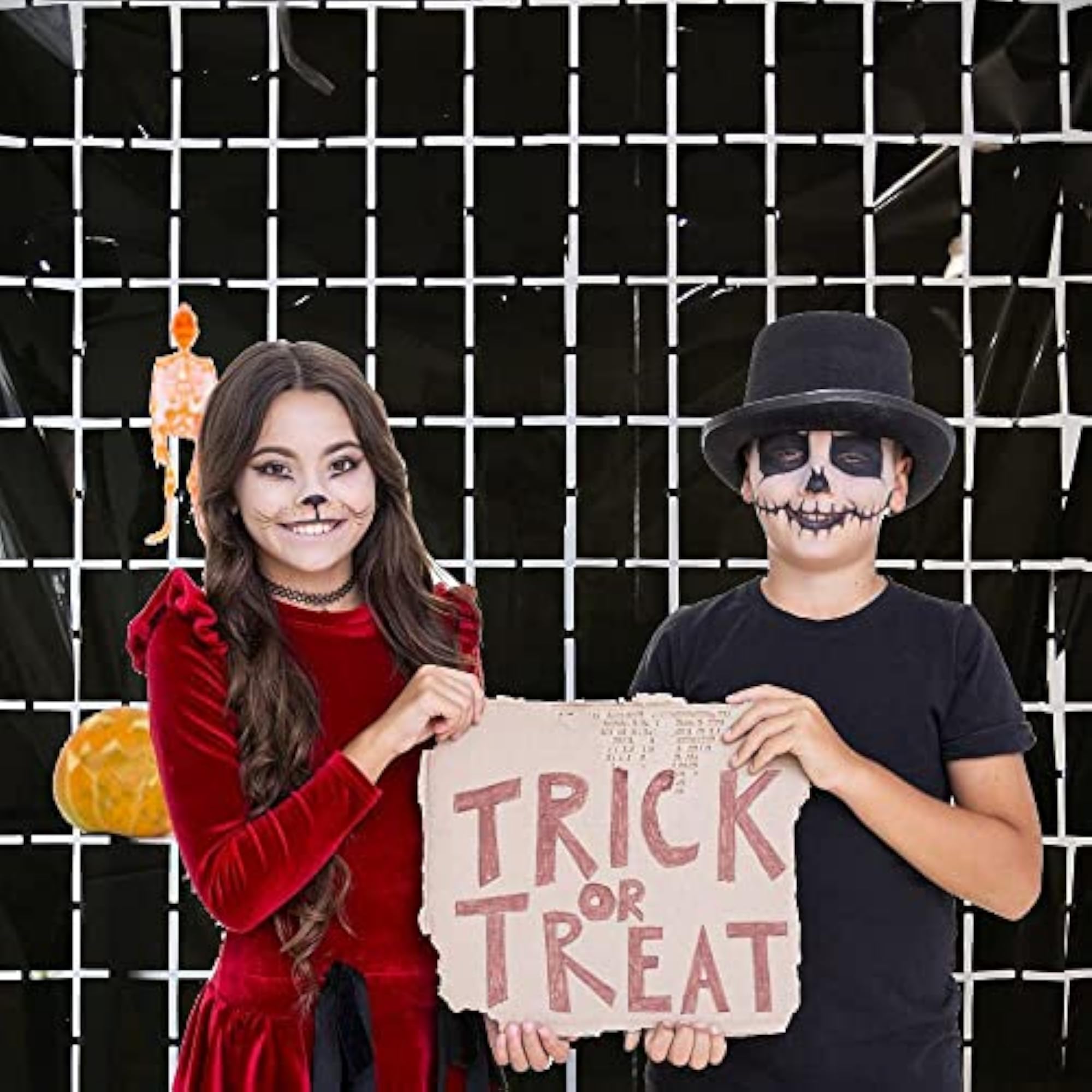 Black Color Tinsel Metallic Square Foil Curtain Backdrop