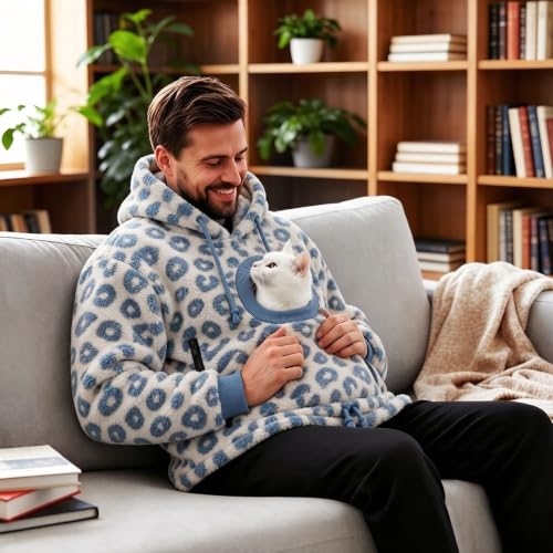 Pet Pouch Hoodie Leopard Print Cat Carrier Hoodies Sherpa Fleece Sweatshirt - image 7