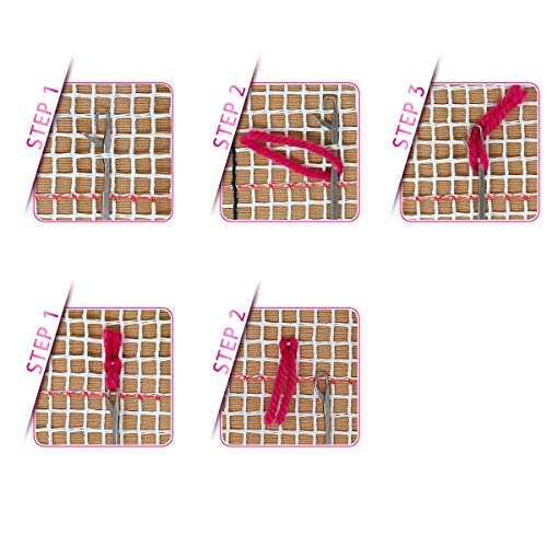Image of clubevy Latch Hook Kits DIY Cushion Cross Stitch Kits Embroidery for Adults Beginner DIY Needlework Rectangle Floor Desk Mat Home Decoration, Unicorn