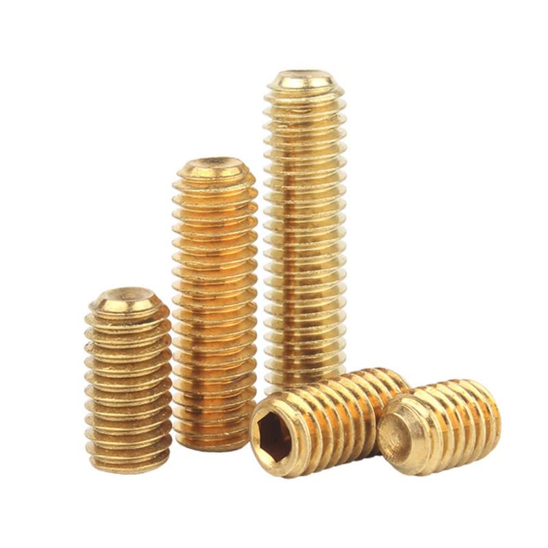 M6 x 25mm 10 Pcs Socket Cap Set Screws Brass Cup Point Hex Headless Grub Screw Allen Knobs