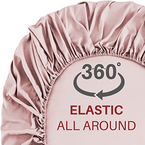 Mohap Bed Sheet Set 4 Piece Bedding Double Brushed Microfiber Soft Bedding Fade Resistant Easy Care Queen Pink #TOP2