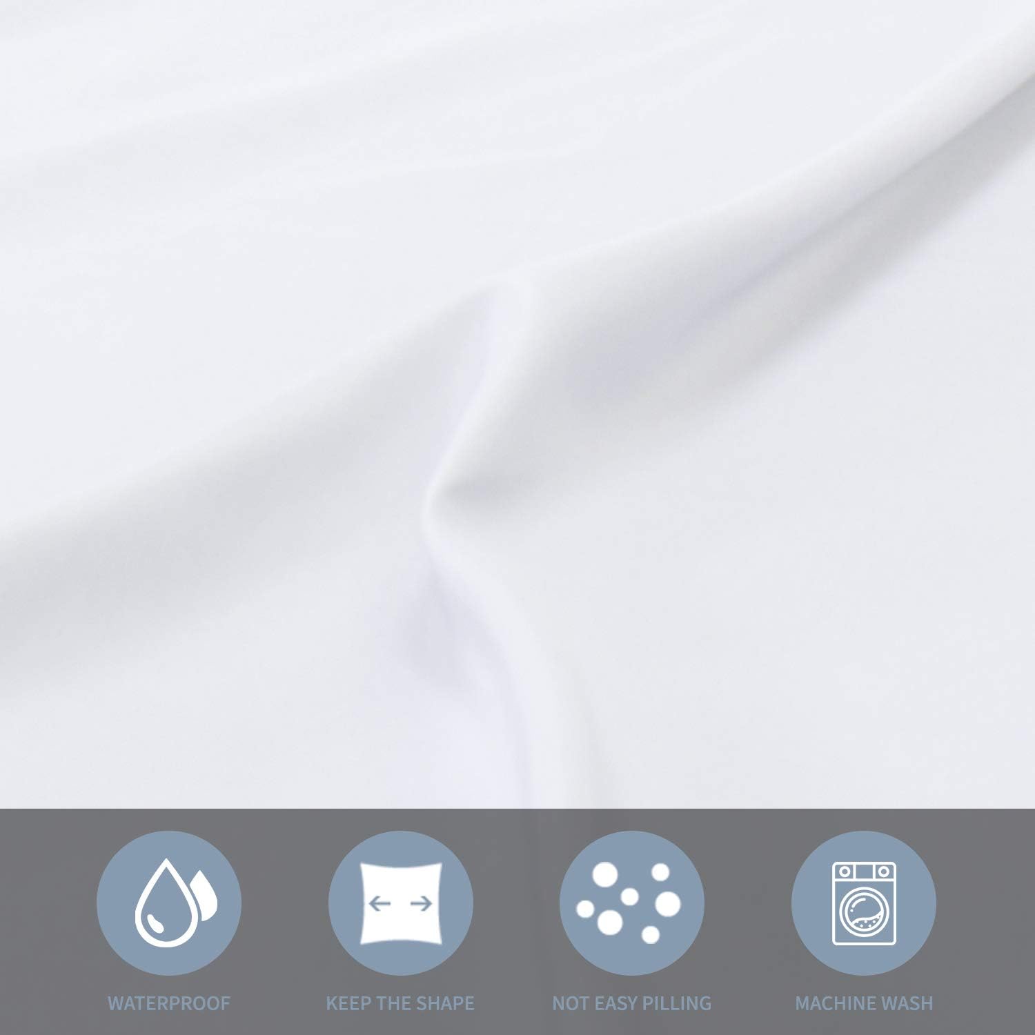 Easy-Going Rectangle Waterproof Tablecloths 60 x102 inch White Spillproof Fabric Tablecloth, Decorative Fabric Table Cover, Great for Buffet Table, Parties, Holiday Dinner, Wedding & More