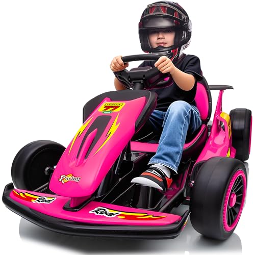Letsgokid 24V Kids Electric Go Kart, 400W Fast Drift Kart