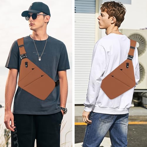 Image of Anti Theft Crossbody Bag,Sling Bag for Women Men,Multi-pocket Chest Shoulder Bag for Travel, Sport, Work