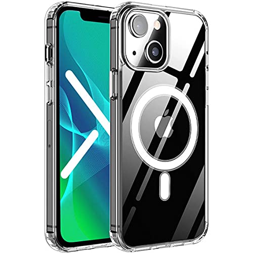 YoYoTech Magnetic Wireless Charging Clear Case designed for iPhone 13 Hard PC Crystal Cover Compatible with Megsafe