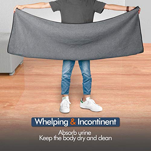 Gimars Washable Pee Pads For Dogs 72"X72" Upgrade Thicker 5 Layers Heavy Absorbency, Non Slip Quick Dry Waterproof Whelping Pads Reusable Dog Mats For Training Housebreaking For Playpen Crate Kennel #TOP4