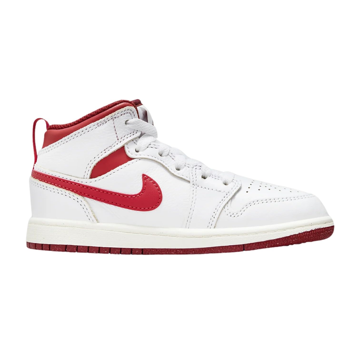 Jordan 1 Mid Se (Ps) Little Kid's Shoes Size- 3, White/Lobster-dune Red Sail