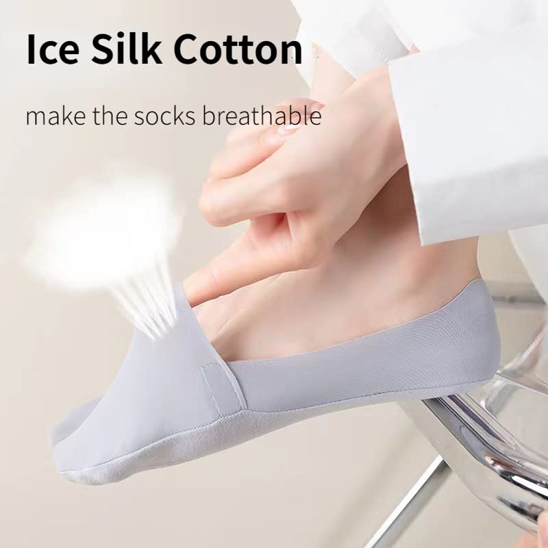 10/20 Pairs No Show Socks for Women Non-slip Low Cut Liner Socks Invisible Ice Silk Socks4