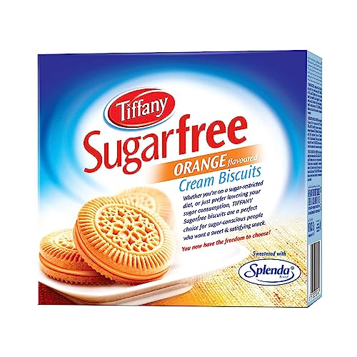 Image of Tiffany Sugar Free Orange Cream Sandwich Biscuits,162g | Healthy Snacks for Diebetic | Sweetened With Splenda
