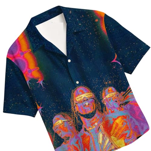 Image of Men's Floral Button-Down Shirt, Cotton Blend Stretchable, Casual Printed Striped Stylish Shirt