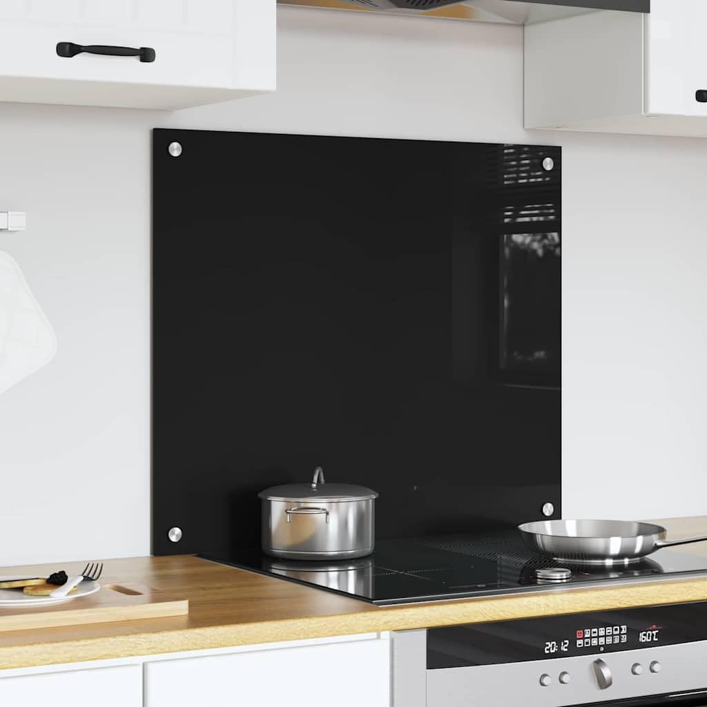 Generisch Küchenrückwand Schwarz 70 x 60 cm Gehärtetes Glas,Heim Garten,Küche Esszimmer,Küchenhelfer -utensilien-42018034