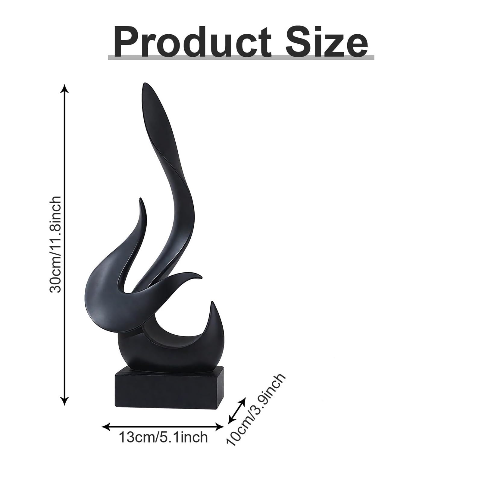 Dekoracja biurka Rzeźba Nowoczesna dekoracja Statua Rzeźby Sztuka abstrakcyjna Figurki Centralne dla domu Rzeźby i akcesoria dekoracyjne(Medium Black-b)