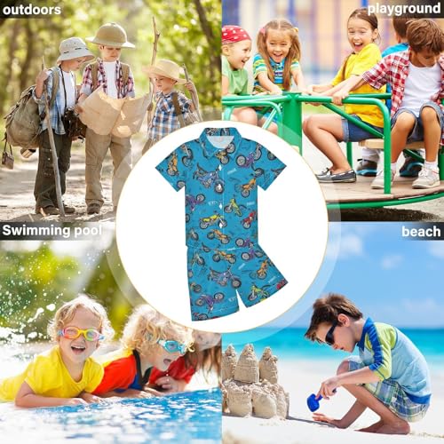 Image of Boccsty Red Strawberry Boy Summer Shorts Sets Hawaiian Toddler Boys T-Shirt & Pants 2 Pcs 3T-10T