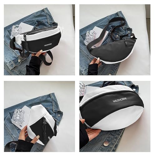 Image of WILDHORN Sling Bag for Men & Women | Water-Resistant Crossbody Waist Bag with Adjustable Strap | Stylish Travel, Daily & Casual Sports Chest Bag (Black)