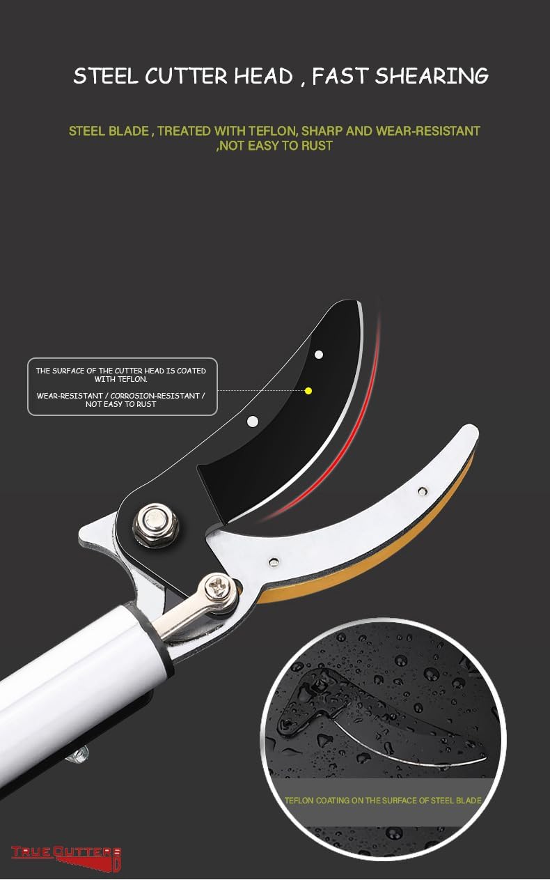 4-11.5 Ft Extendable Tree Pruner & Pole Saw – Telescopic Tree Trimmer with Extra 1 Pruner & 1 Saw for High-Branch Trimming, Fruit Picking, and Yard Maintenance