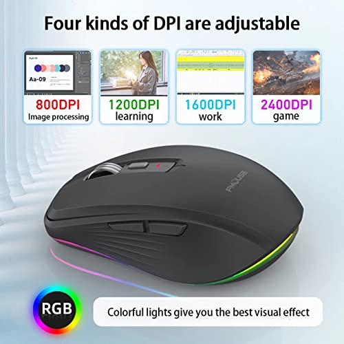 Ratón inalámbrico dual con 4 niveles DPI ajustables para mayor precisión en tu portátil 5