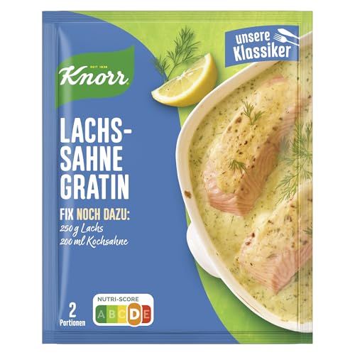 Knorr Fix Würzmischung Lachs-Sahne Gratin für einen leckeren Auflauf mit natürlichen Zutaten 2 Portionen