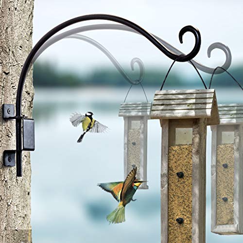 Lifyzoon Swivel Bird Feeder Hanger Hook: Swivel Hanging Plant Bracket Outdoor - Wall Mount Swivel Hanging Hook For Bird Feeder 16-Inch #TOP3