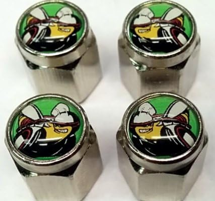 4 Valve Stem Caps Compatible with Scat Pack Hemi Challenger Charger (Chrome - Modern Sublime)