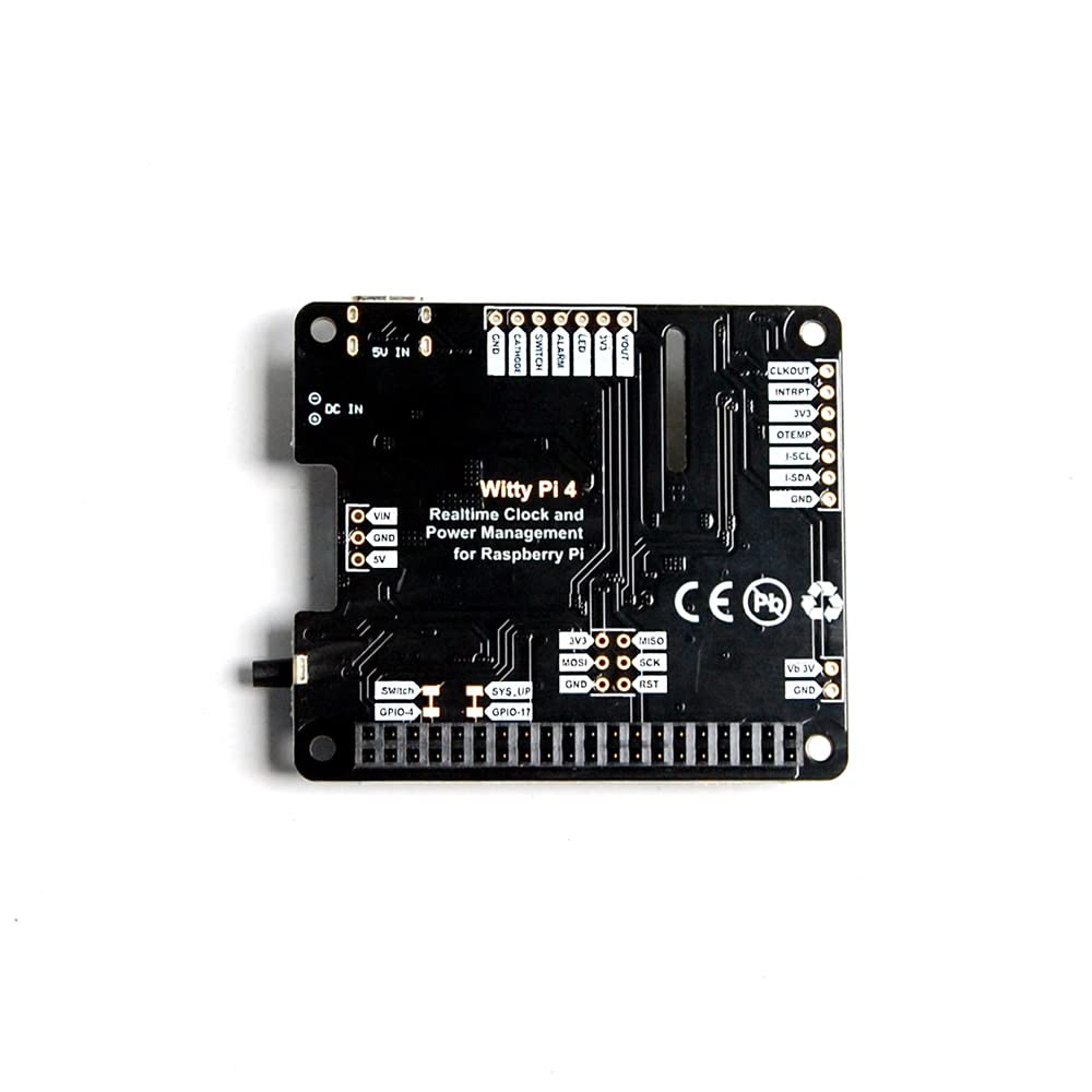 Witty Pi 4 : horloge en temps réel et gestion de l'alimentation pour Raspberry Pi, Witty Pi 4 prend en charge tous les modèles Raspberry Pi avec un en-tête 40 broches tels que 4B, 3B+, 3B, 3A+, 2B,