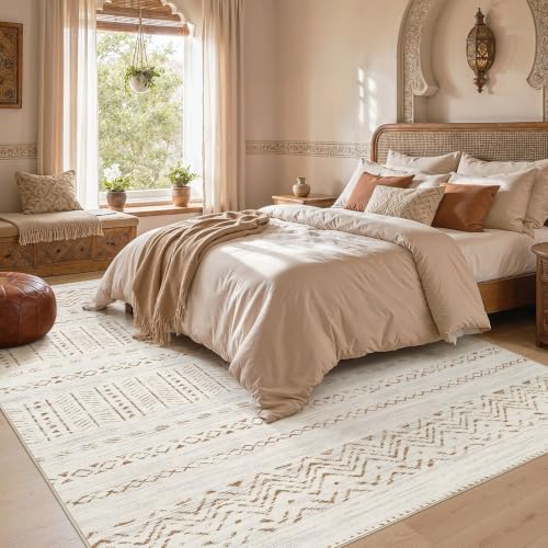 Image of cotiled Boho 9x12 Area Rug for Living Room: Large Moroccan Washable Rug