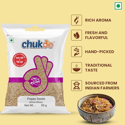 Image of Chukde Poppy Seeds (Khas Khas /Posto) 50g - for Thick Gravies & Bengali Cuisine (Pack of 1)