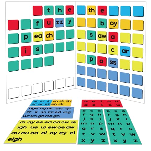101 PCS Phonics Games Magnetic Foam Reading Tiles CVC Word Building Magnets Reading Tiles Alphabet and Phonics Magnetic Board Reading Games Educational and Learning Activities