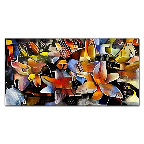 Photo sur verre fleurs modernes 100x50cm de decoration murale interieure